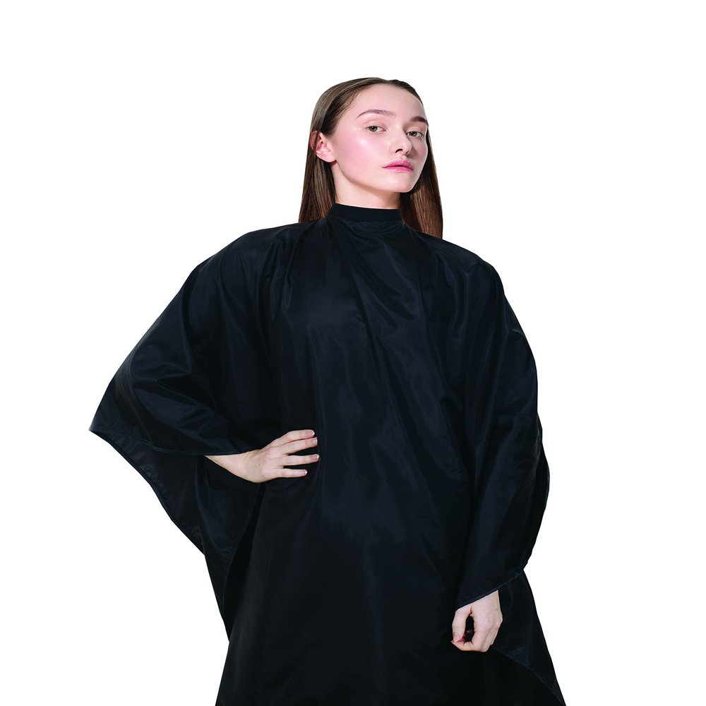 Cricket NeoSupreme Comfort Collar Static Free Hair Cutting Cape - Water-Resistant, Soft Neoprene Neck, Adjustable Metal Snap Closure, Extra-Large Coverage for Men and Women - 54" x 60", Black