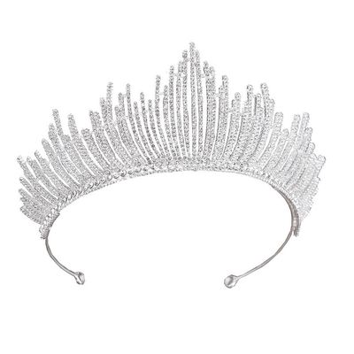Baroque Rhinestone Queen Crown, Sinide Wedding Crown for Bride Princess Tiara for Women Silver Crown Princess Crystal Headband Tiaras for Girls Wedding Halloween Faire Costume Birthday Hair