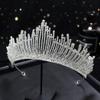 Baroque Rhinestone Queen Crown, Sinide Wedding Crown for Bride Princess Tiara for Women Silver Crown Princess Crystal Headband Tiaras for Girls Wedding Halloween Faire Costume Birthday Hair view 2