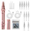 Whalrace PMU Machine, cordless Permanent Makeup Machine Kit with 10 PMU Needles & 1 Lithium Battery, Tattoo Machine Microblading Machine for Eyebrows, Lips, Eyeliners - Rose Gold view 1