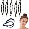 Erioctry 6Pcs Hair Styling Tool: Black Plastic Bun Curlers, Donut Hair Twist Holders, Magic Roll Braid Makers for Women and Girls' Hair Design view 4