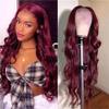13x4 99J Body Wave Lace Front wig Human Hair Wig HD Transparent Lace Frontal Wig Pre Plucked Brazilian Remy Hair Glueless Wigs for Black Women 150% Density with Baby Hair Natural Hairline 22inch view 1