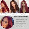 13x4 99J Body Wave Lace Front wig Human Hair Wig HD Transparent Lace Frontal Wig Pre Plucked Brazilian Remy Hair Glueless Wigs for Black Women 150% Density with Baby Hair Natural Hairline 22inch view 3