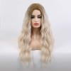 TNXZ Hair Replacement Wigs Deep Wave Frontal Wig Wigs for Women Long Wavy Gold Wig Heat Resistant Hair for Girls Daily Party Use,Gold view 3
