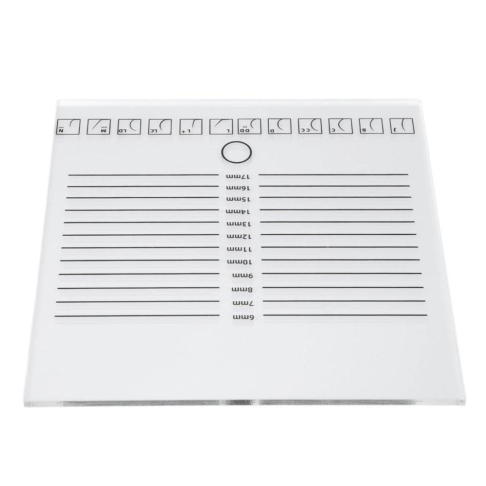 Eyelash Extension Pallet, 20x20cm Acrylic Lash Tile Hand Plate Lash Holder Plastic Tray Clear Scale Large Tray Eyelash Tools Adhesive Glue Pallet Holders with 12 Kinds Bends Double Row Lash Pallet