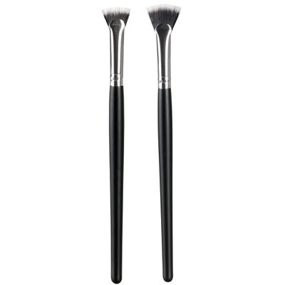 TEONEI Fan Mascara Brushes Eyelash & Eyebrow Brush Makeup Tools - Eye Lashes & Shadow Brush, 2Pcs (Wooden Handle)