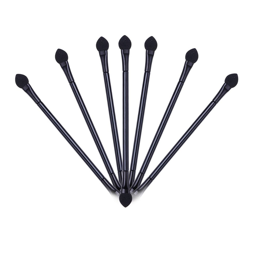 TEONEI Double Sided Eyeshadow Brushes,Foundation Sponge Powder Applicator Brush Makeup Brush,50Pcs(Black)