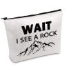 PWHAOO Geology Zipper Pouch Bag Wait I See A Rock Cosmetic Bag Rock Collector Makeup Bag Geology Teacher Gift (WAIT B) view 1