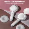 NORMIA RITA 3-In-1 Mini Handheld Fan with Mirror for Makeup, Portable Makeup Fan USB Rechargeable Personal Cooling Fan Mini Eyelash Fan with Mirror and Fill Light, for Women Girls Travel Office view 2