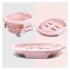 Collapsible Foot Soaking Bath Basin with Massage Rollers,Foldable Plastic/Rubber Foot Bath Bucket Tub,Soaking Stress Relief Portable Foot Massage Bucket,Spa Basin for Soaking Tired ( Color : Pink ) view 1