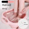Collapsible Foot Soaking Bath Basin with Massage Rollers,Foldable Plastic/Rubber Foot Bath Bucket Tub,Soaking Stress Relief Portable Foot Massage Bucket,Spa Basin for Soaking Tired ( Color : Pink ) view 3