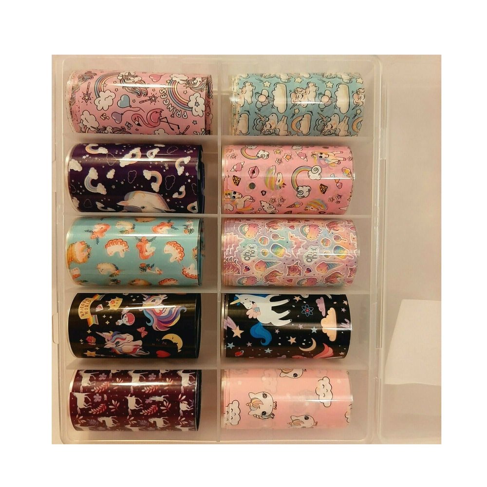 Foil Nail Art Transfer Decoration ge Summer Gift Unicorn Kawaii Acrylic Gel by 24/7 Store