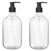 10 Ounce Clear Plastic Pump Bottle Dispenser, Refillable Empty Bottle Container with Pump for Essential Oil Soap Lotion Shampoo, 2 Pcs view 1