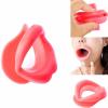 FANGFANGFA Silicone Facial Lip Trainer, Mouth Muscle Massage Tool Mouthpiece Lip Trainer Tighten Wrinkles and Thin Face for Adult Facial Exercises,Red view 2