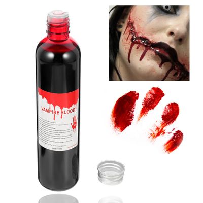 BKPPLZP Fake Blood Washable Makeup,2.1oz(60ML) Halloween Fake Liquid Blood for Zombie Bride,Clothes,Monster SFX Scary Clown and Vampire Makeup & Monster Dress Up Cosplay,1 Pack