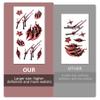 154 PCS Halloween Scar Temporary Tattoos - Horror Zombie Makeup Realistic Fake Bloody Wound Stitch Vampire Bite Waterproof Tattoo Stickers for Women Men Adult Kid Cosplay Party Masquerade Prank Prop view 3
