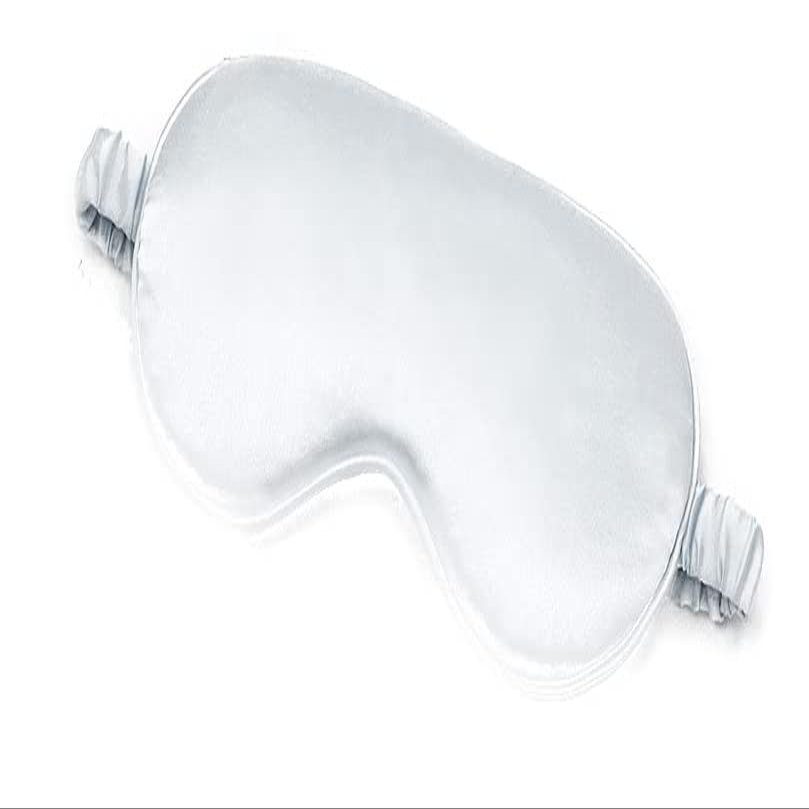 AUGEN Mulberry Silk Eye Mask, Super Smooth Sleep Mask and Blind Fold (Silver) (15)