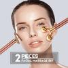 2-IN-1 Beauty Bar 24k Golden Pulse Facial Face Massager, Electric 3D Roller and T Shape Arm Eye Nose Head Massager Facial Roller Massager Kit Skin Care Tools view 2