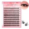 Bodermincer 10-12-14-16mm Mix/14-16-18mm Mix D Curl DIY Clusters Eyelash Extension Dovetail Segmented Lashes 120 Volume Natural Segmented Eyelashes Bundles at Home (10-12-14-16mm Mix) view 1
