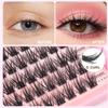 Bodermincer 10-12-14-16mm Mix/14-16-18mm Mix D Curl DIY Clusters Eyelash Extension Dovetail Segmented Lashes 120 Volume Natural Segmented Eyelashes Bundles at Home (10-12-14-16mm Mix) view 3