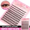 Bodermincer 10-12-14-16mm Mix/14-16-18mm Mix D Curl DIY Clusters Eyelash Extension Dovetail Segmented Lashes 120 Volume Natural Segmented Eyelashes Bundles at Home (14-16-18mm Mix) view 2