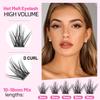 Bodermincer 10-12-14-16mm Mix/14-16-18mm Mix D Curl DIY Clusters Eyelash Extension Dovetail Segmented Lashes 120 Volume Natural Segmented Eyelashes Bundles at Home (14-16-18mm Mix) view 4