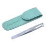 AUSOMTEK Nose Hair & Ear Hair Trimming Tweezers, Eyebrow Grooming Scissors, Eyelash Clipper, Stainless Steel Grooming Scissors, Safe Round-Headed, for Men and Women (Cyan PU Case) (1 pack) view 1