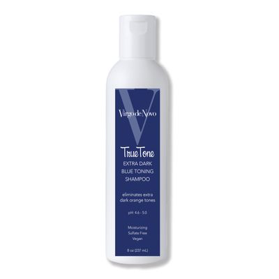 Virgo de Novo Extra Dark Blue Toning Shampoo 8 oz Neutralizes Dark, Stubborn Orange & Brassy Tones in Lightened Brunette, Brown & Balayage Hair Non-Drying, Sulfate-Free, Vegan, Color-Safe Cleanser