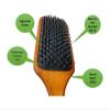 KOZIS Wooden Paddle Hair Brush, Vegan Boar and Nylon Bristles, Large view 3