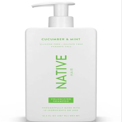 Native Vegan Cucumber & Mint Natural Volume Shampoo, Clean, Sulfate, Paraben and Silicone Free - 16.5 fl oz