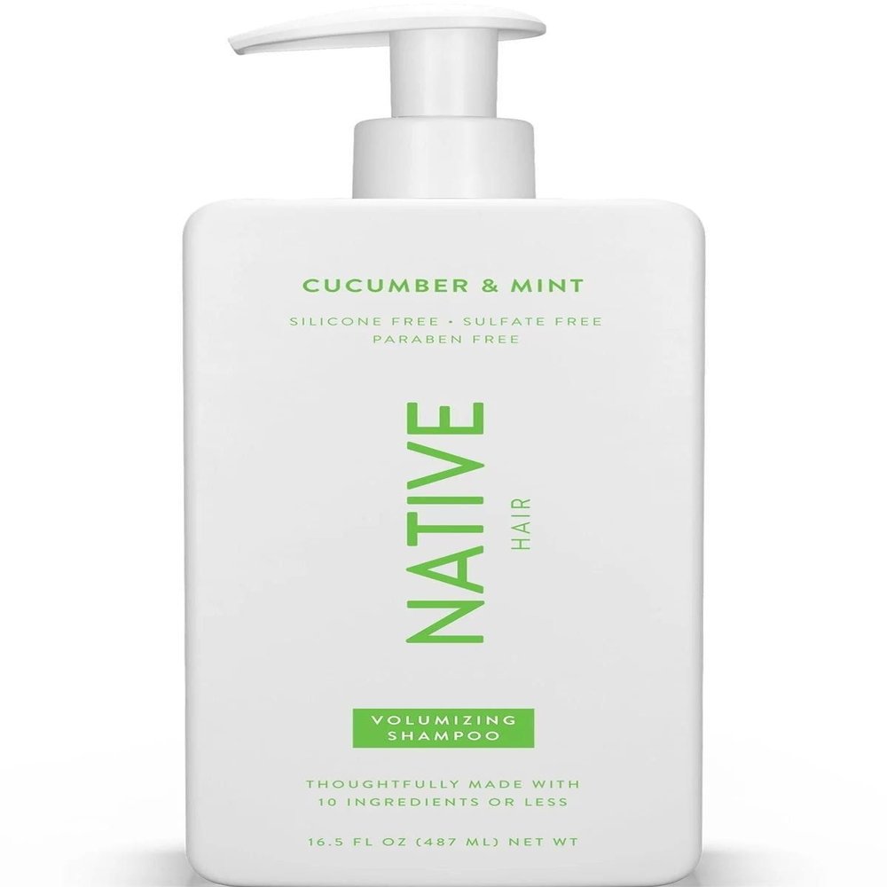 Native Vegan Cucumber & Mint Natural Volume Shampoo, Clean, Sulfate, Paraben and Silicone Free - 16.5 fl oz