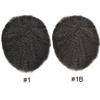 Afro Kinky Curly Toupee For Black Men Kinky Hair Weave for Men 8x10 Full Poly PU Thin Skin Mens Curly HairPiece Human Hair Replacement Toupee System For African American Jet Black 6mm (AFRO WAVE :6MM, #1 JET BLACK) view 3