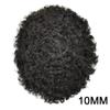 Afro Kinky Curly Toupee For Black Men Kinky Hair Weave for Men 8x10 Full Poly PU Thin Skin Mens Curly HairPiece Human Hair Replacement Toupee System For African American Natural Black (AFRO WAVE :10MM, #1B OFF BLACK(NATURAL BLACK)) view 2