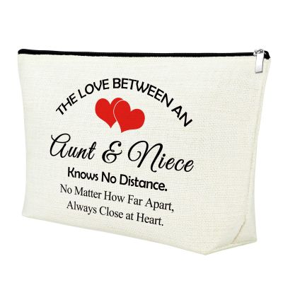 Aunt Niece Gifts Makeup Bag Niece Gifts from Auntie Aunt Gifts from Niece Gifts for Niece from Aunt Birthday Gifts for Niece Adult Christmas Birthday Graduation Gifts Cosmetic Bag Mothers Day Gift