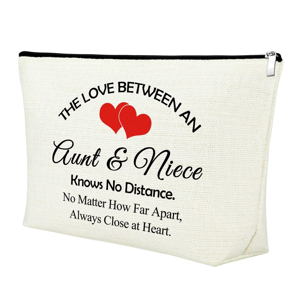 Aunt Niece Gifts Makeup Bag Niece Gifts from Auntie Aunt Gifts from Niece Gifts for Niece from Aunt Birthday Gifts for Niece Adult Christmas Birthday Graduation Gifts Cosmetic Bag Mothers Day Gift