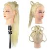 JMHAIR Blonde Mannequin Head with 80% Real Human Hair,28-30inches Long Hair Hairdresser Practice Training Head ,Manikin Cosmetology Makeup Manican Doll Head for Display Braiding Styling Curling view 2