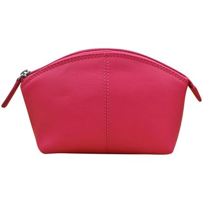 ili New York Genuine Leather Cosmetic Pouch RFID Blocking, Leather Makeup Bag for Purse with Top Zip Closure & Interior Zip Pocket, Perfect as a Compact and Stylish Travel Cosmetic Bag