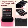Deciniee Large Pink Makeup Nail Polish Organizer Bag, 4 Tier Professional Makeup Case, Waterproof Nylon, Travel/On-the-go Makeup Storage view 3