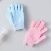 Exfoliating Bath Shower Gloves for Men Women 2 Pairs for Shower, Spa, Massage and Body Scrubs, Dead Skin Cell Remover (with Attached Hanging Loop) view 2