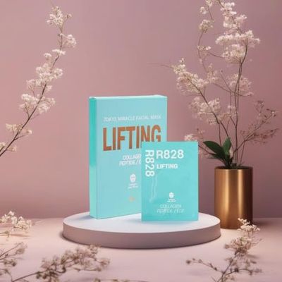 R828 5 Pack Lifting Face Mask Instant Lifting & Glowing Face with Hydrolyzed Collagen and EGF Peptide