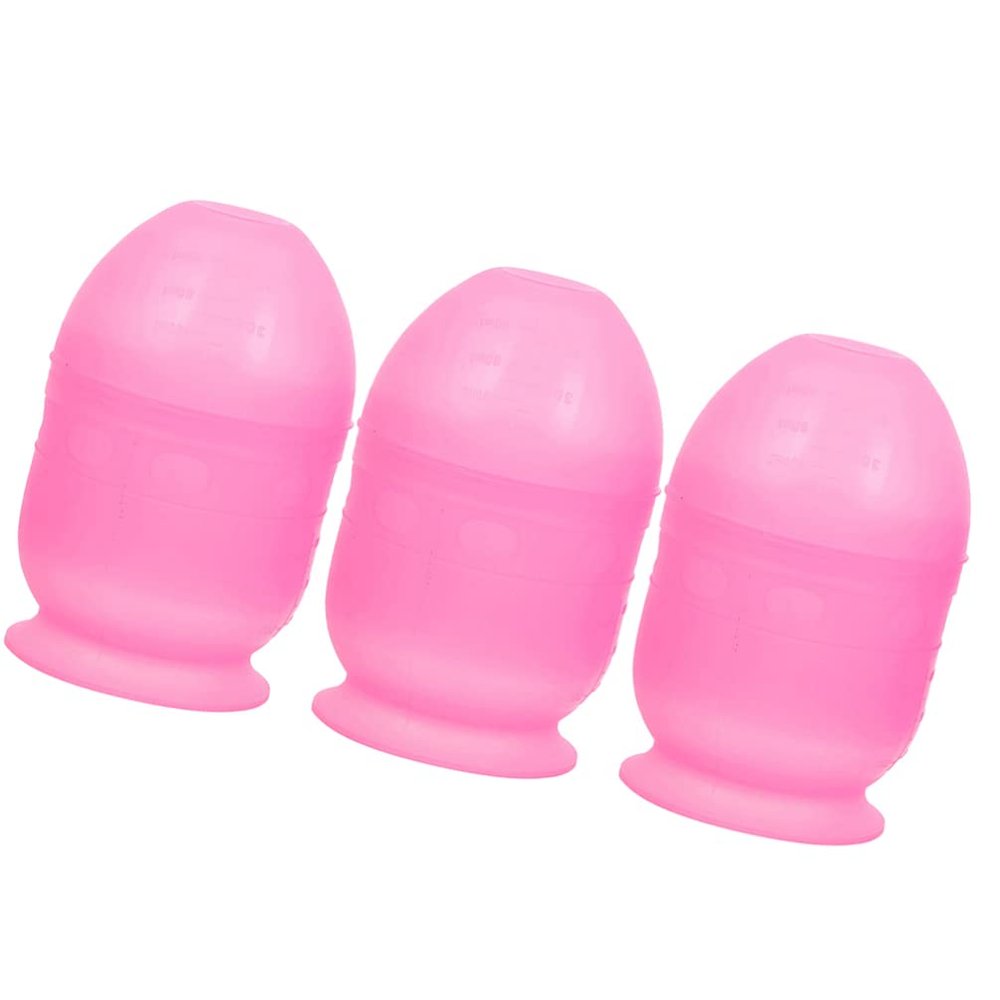 Beavorty 3Pcs Hair Dye Bowl Hair Dyeing Shaker Bowl with Measuring Scale Salon Mixing Cup Tools for Home Barber Shop Pink