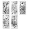 7pcs Star Moon Halloween Design Stamping Plates Nail Art Kit Starry Galaxy Night Sky Large Nail Stamp Templates Skull Ghost Witch Pumpkin Nail Stamper Plate Heart Sun Spider Bat Printing Nail Stencils view 4