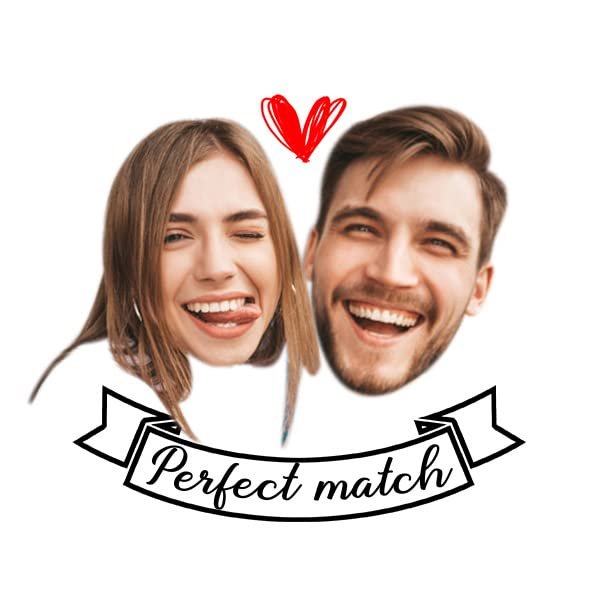 Custom Couples Face Temporary Tattoos Adult for Wedding Anniversary Bachelorette Party, Personalized Tattoos Temporary with Name Text, Funny Temporary Tattoos for Lover