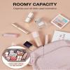BAGSMART Travel Makeup Bag, Cosmetic Bag Make Up Organizer Case,Large Wide-open Pouch for Women Purse for Toiletries Accessories Brushes Pink view 2