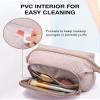 BAGSMART Travel Makeup Bag, Cosmetic Bag Make Up Organizer Case,Large Wide-open Pouch for Women Purse for Toiletries Accessories Brushes Pink view 3