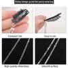 8 Pieces Long Rhinestone Hair Chains,Punk Tassel Hair Clips Bling Crystal Hair Extension 20 Inch Head Chain Silver Decorative Hair Clip Hairpin for Women and Girls Nightclub Party Daily Headwear view 3