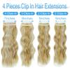 4PCS Clip in Hair Extensions 20 Inch Curly Clip in Long Wavy Thick Full Head Synthetic Hair Extensions Double Weft Soft Natural Hair Extension Hairpieces for Women 190g view 2