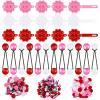 72 Pcs Hair Accessories Set - Barrettes, Balls, Bows, Flowers, and Clips for Girls, Baby, and Toddler (Red, White, Pink) view 1