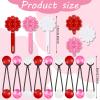 72 Pcs Hair Accessories Set - Barrettes, Balls, Bows, Flowers, and Clips for Girls, Baby, and Toddler (Red, White, Pink) view 2