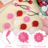 72 Pcs Hair Accessories Set - Barrettes, Balls, Bows, Flowers, and Clips for Girls, Baby, and Toddler (Red, White, Pink) view 3